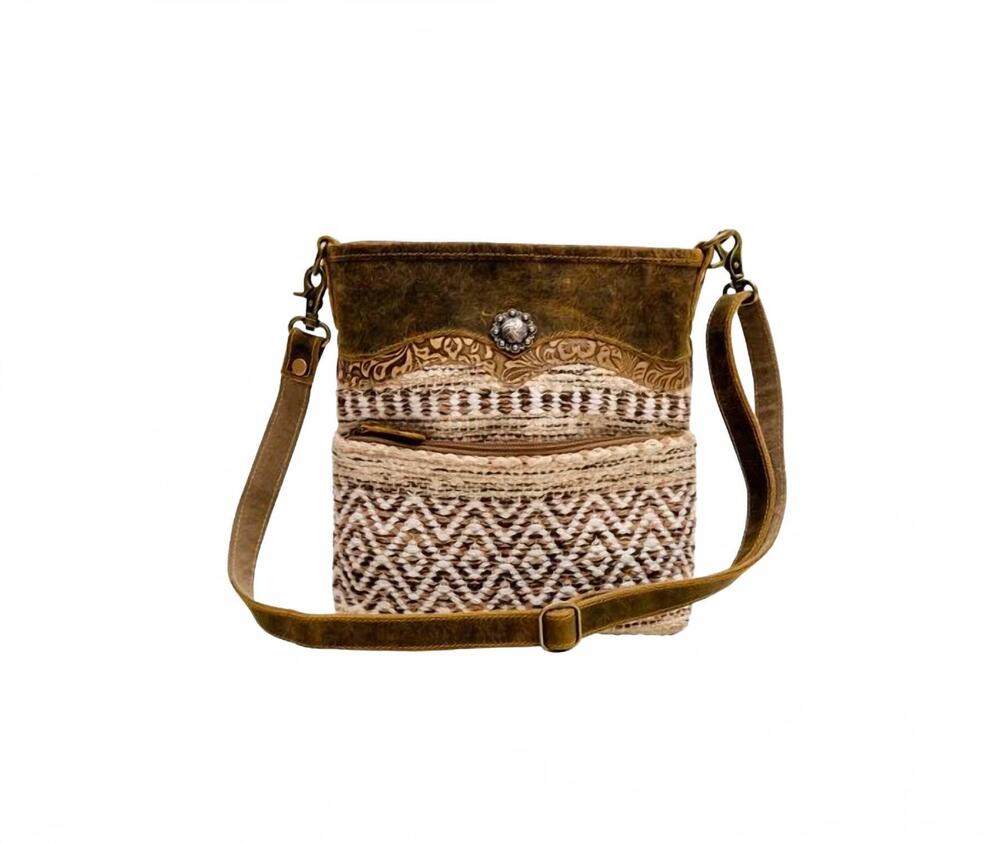 NEW MYRA BAGS women's hispad crossbody bag in aztec brown